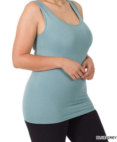 Plus Scoop Neck Seamless Tank - In Store