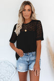 Cutout Round Neck Half Sleeve Blouse - ONLINE ONLY