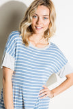 STRIPE SOLID MIXED BOXY TOP - ONLINE ONLY - 1-4 DAY SHIPPING