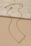 Hammered Sideways Cross Necklace - ONLINE ONLY SHIPS IN 1-4 DAYS