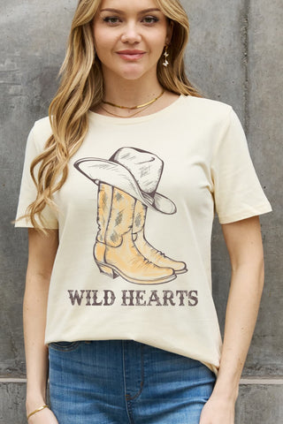 Simply Love Full Size WILD HEARTS Graphic Cotton Tee - ONLINE ONLY