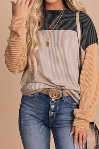 Mustard/ Black Color Block Shirt