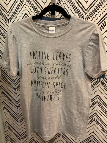 Graphic T-Shirt Falling Leaves- Small - IN-STORE ONLY