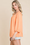 Culture Code Square Neck Puff Sleeve Top 2-5 Day Shipping