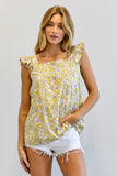 Floral Printed Ruffle Sleeveless Top - ONLINE ONLY - 1-4 DAY SHIPPING