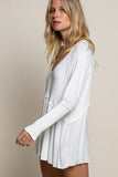 Light Wash Rib Textured Long Sleeve Top - ONLINE ONLY - 1-4 DAY SHIPPING