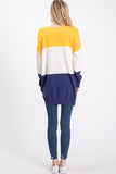 COLOR BLOCK LONG SLEEVE SWEATER