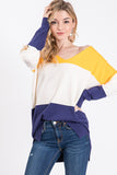 COLOR BLOCK LONG SLEEVE SWEATER
