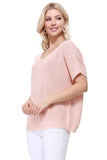 Open Back Half Sleeve Loose Fit Summer Knit Top - ONLINE ONLY 1-4 DAYS SHIPPING