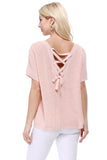 Open Back Half Sleeve Loose Fit Summer Knit Top - ONLINE ONLY 1-4 DAYS SHIPPING