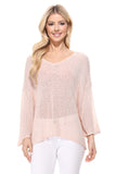 Open Back Sheer Batwing Sleeve Stretch Knit Top - ONLINE ONLY 1-4 DAY SHIPPING