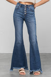BUTTON DOWN WIDE FLARE JEANS - ONLINE ONLY - SHIPS IN 1-4 DAYS