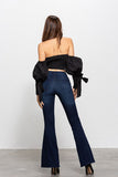 MID-RISE BANDED WIDER FLARE JEANS - ONLINE ONLY 1-4 DAYS SHIPPING