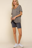 Short Sleeve Scoop Neck Top with Chest Pocket - ONLINE ONLY 1-4 DAYS SHIPPING
