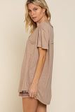 Short Sleeve Scoop Neck Top with Chest Pocket - ONLINE ONLY 1-4 DAYS SHIPPING