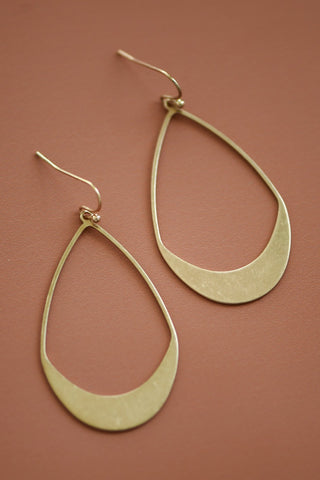 Gold Metal Teardrop Earrings- In-store