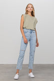 High Waist Ripped Tapered Jeans - ONLINE ONLY - SHIPS IN 1-4 DAYS