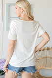 RUFFLED V NECK SHORTSLEEVE TOP- In- Store Only