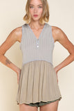 Simple But Unique Babydoll Knit Tank Top - ONLINE ONLY - 1-4 DAY SHIPPING