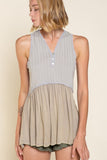 Simple But Unique Babydoll Knit Tank Top - ONLINE ONLY - 1-4 DAY SHIPPING