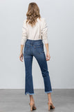 High Stretch Frayed Hem Crop Jeans - ONLINE ONLY - SHIPS IN 1-4 DAYS