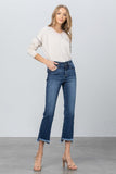 High Stretch Frayed Hem Crop Jeans - ONLINE ONLY - SHIPS IN 1-4 DAYS