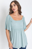 Solid Square Neck Babydoll Tunic - ONLINE ONLY 1-4 DAYS SHIPPING