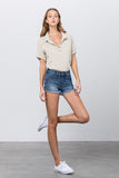 MID RISE SHORTS WITH SIDE SNAP BUTTONS - ONLINE ONLY - SHIPS IN 1-4 DAYS