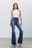 MID RISE DARK WASH FLARE JEANS - ONLINE ONLY - SHIPS IN 1-4 DAYS