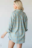 STEEL BLUE CASUAL PLAID FLANNEL- IN-STORE