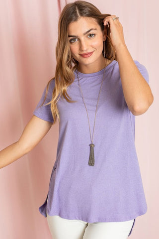 Solid Side Slit High Low Tunic - ONLINE ONLY - SHIPS 1-4 DAYS