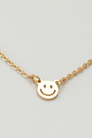 mini smiley face on a delicate chain necklace - ONLINE ONLY SHIPS IN 1-4 DAYS