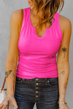 Notched Neck Ribbed Tank Top- ONLINE ONLY- 2-7 DAY SHIPPING