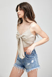 Front Tie-Up Cami Crop Top - ONLINE ONLY - 1-4 DAY SHIPPING