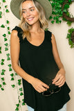 RUFFLED SOLID TANK TOP - ONLINE ONLY 1-4 DAYS SHIPPING