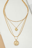 4 row delicate chain choker with heart and coin - ONLINE ONLY SHIPS IN 1-4 DAYS