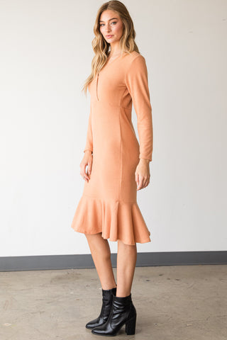 PUMPKIN CLASSY MERMAID MIDI DRESS - IN-STORE