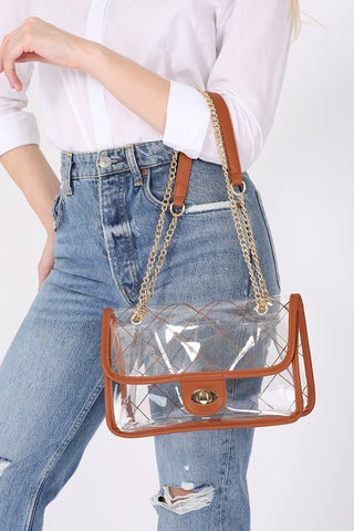 HIGH QUALITY QUILTED CLEAR PVC BAG - ONLINE ONLY - 1-4 DAYS SHIPPING