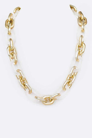 Mix Resin Chain Collar Necklace - ONLINE ONLY SHIPS IN 1-4 DAYS