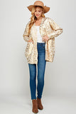 Taupe Gold foil animal print long sleeve cardigan