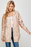 Pink Gold foil animal print long sleeve cardigan