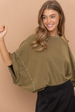 Studded Oversized High Low T Shirt - ONLINE ONLY 1-4 DAYS SHIPPING