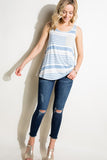 STRIPE SOLID MIXED POCKET TANK TOP - ONLINE ONLY - 1-4 DAY SHIPPING