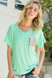 SOLID SEQUIN POCKET BOXY TOP - ONLINE ONLY 1-4 DAYS SHIPPING