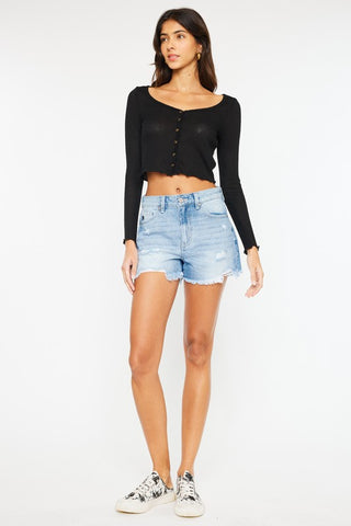 High Rise Denim Shorts - ONLINE ONLY 1-4 DAYS SHIPPING