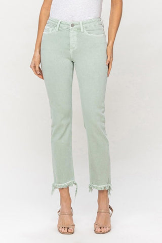 Mid Rise Crop Straight Jeans - ONLINE ONLY - SHIPS IN 1-4 DAYS