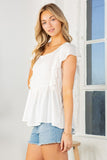 Textured Peplum Top - ONLINE ONLY - 1-4 DAY SHIPPING