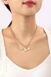Asymmetric mix chain with heart pendant necklace - ONLINE ONLY SHIPS IN 1-4 DAYS