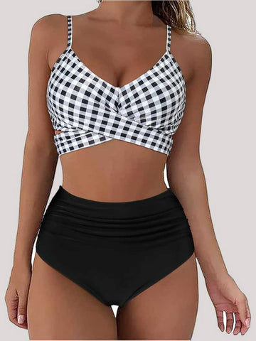 Tied Printed Spaghetti Strap Two-Piece Swim Set - ONLINE ONLY