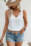 Tied Backless V-Neck Tank - ONLINE ONLY - 7-10 DAY SHIPPING